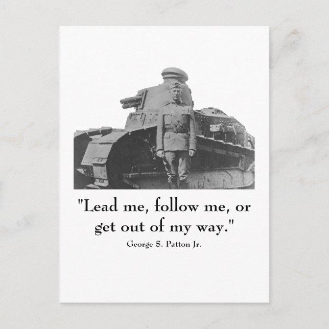 Carte Postale George Patton et Citation (Devant)