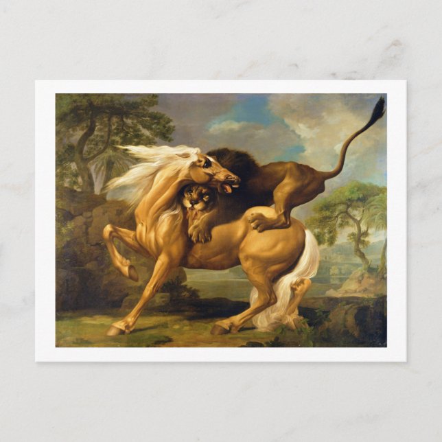 Carte Postale George Stubbs | A Lion Attacking a Horse, c.1762 (Devant)