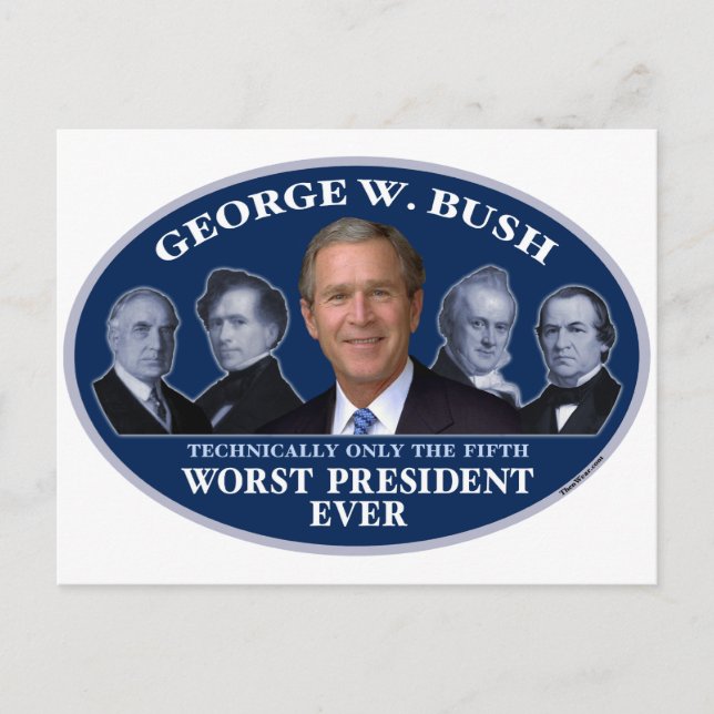 Carte Postale George W. Bush 5e pire président (Devant)
