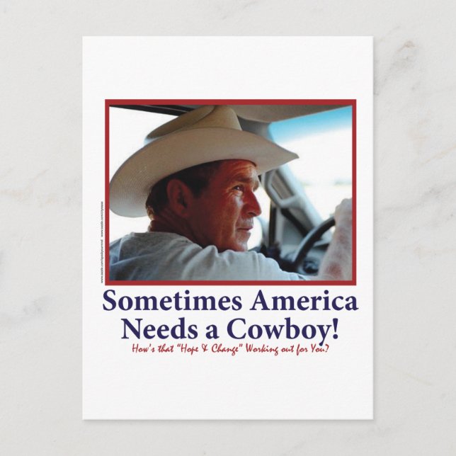Carte Postale George W. Bush dans le Casquette Cowboy (Devant)