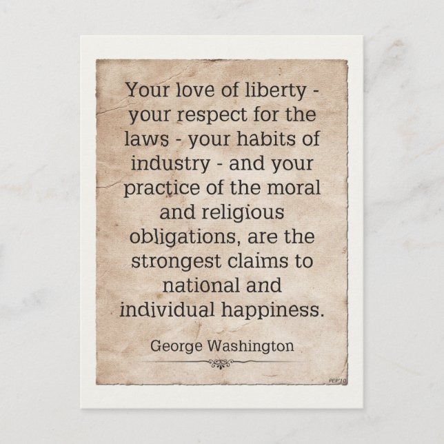 Carte Postale George Washington (Devant)