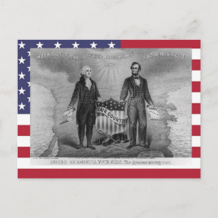 Carte Postale George Washington Abraham Lincoln USA Amérique