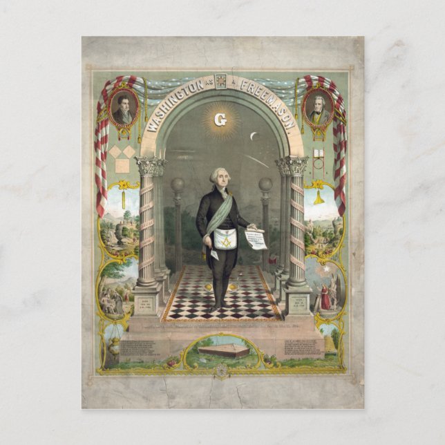 Carte Postale George Washington as a Freemason (Devant)