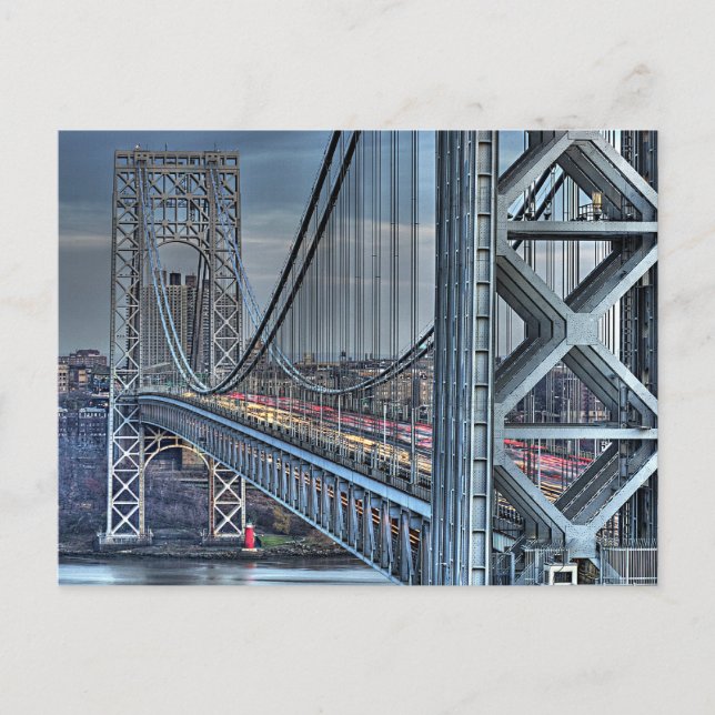 Carte Postale George Washington Bridge & Red Lighthouse NYC (Devant)