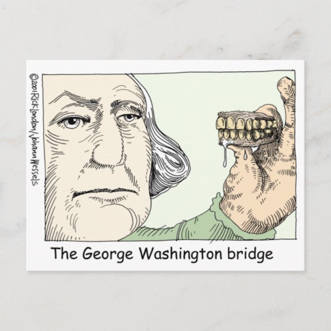 Carte Postale George Washington Dents Drôle Drôle Cadeaux & Obje (Devant)