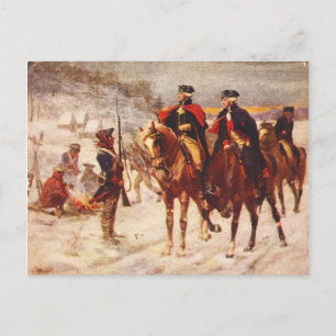Carte Postale George Washington et Lafayette à Valley Forge