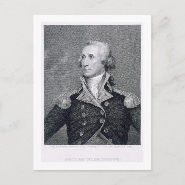 Carte Postale George Washington, gravé par Asher Brown Durand (Devant)