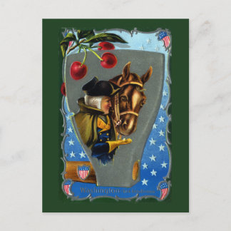Carte Postale George Washington Nourrir Cheval sucre Cube