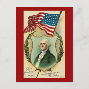 Carte Postale George Washington salue