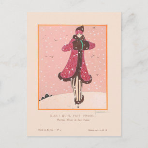 Carte Postale Georges Lepape Art Déco Vintage Mode C'est froid