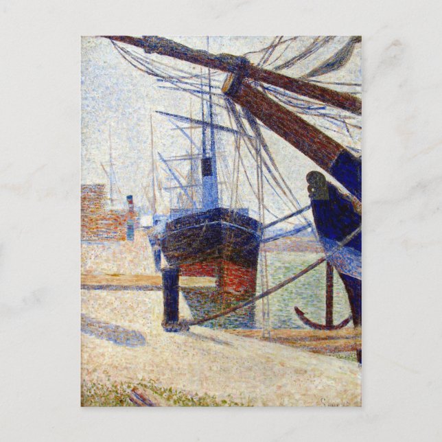 Carte Postale Georges Seurat Coin du port d'Honfleu (Devant)