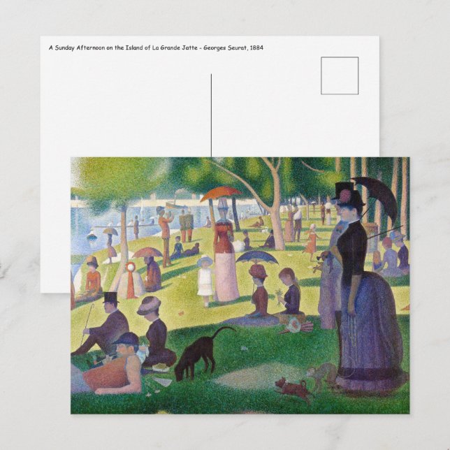 Carte Postale Georges Seurat - Un dimanche à La Grande Jatte (Devant / Derrière)