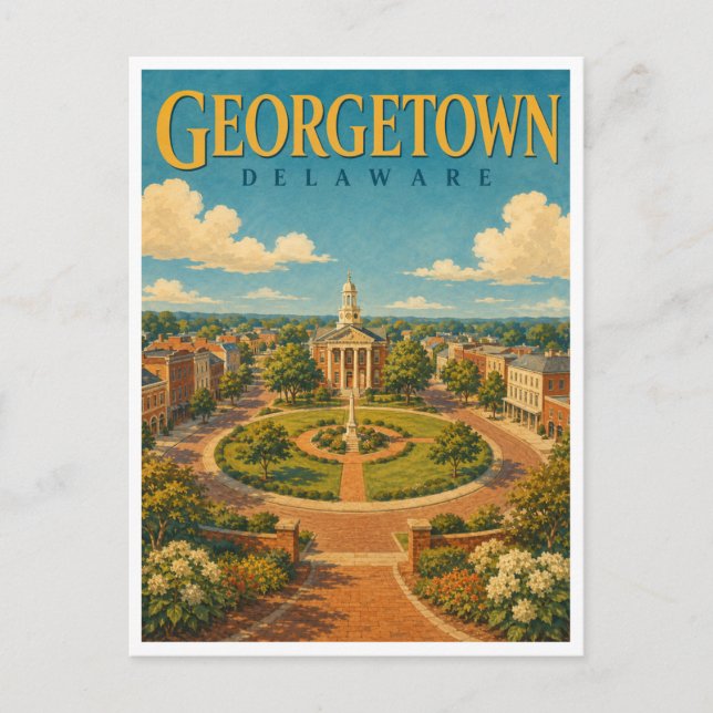 Carte Postale Georgetown Delaware The Circle GeoSaga (Devant)