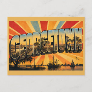 Carte Postale Georgetown SC Harbour Salt Marsh Chênes Vivants Ar
