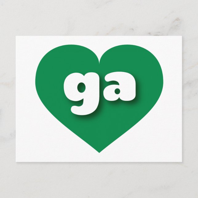 Carte Postale Georgia coeur vert - J'aime ga (Devant)