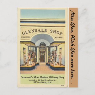 Carte Postale Georgia, Glendale Millinery Shop