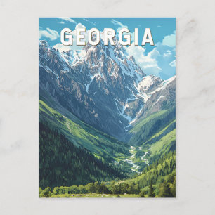Carte Postale Georgia Illustration Travel Art Vintage