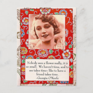 Carte Postale Georgia O'Keefe Friendship Quote Collage Postcard