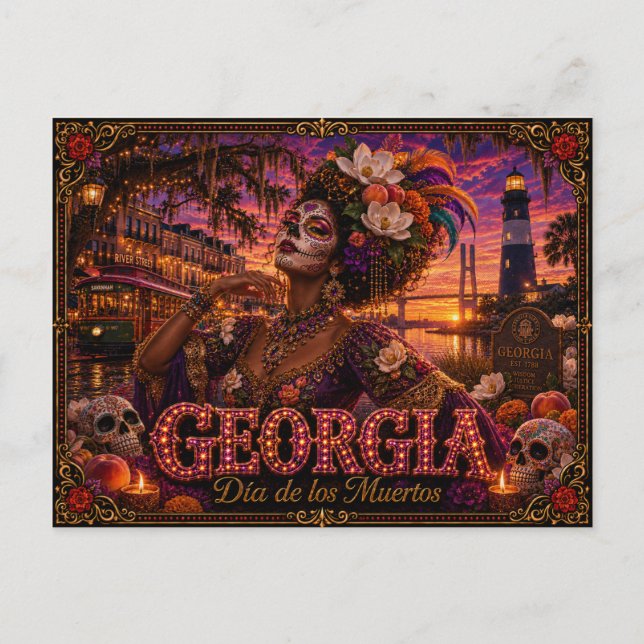 Carte Postale Géorgie Día de los Muertos Rétro (Devant)