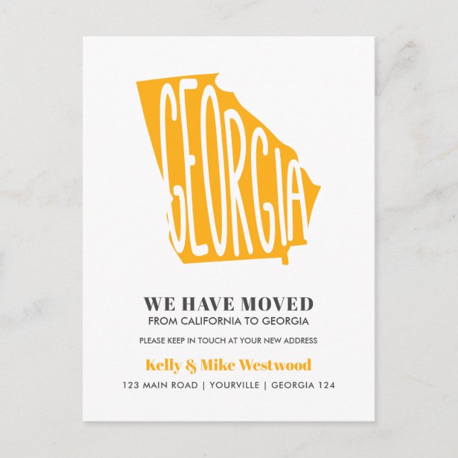 Carte Postale GEORGIE Nous avons déménagé Nouvelle adresse Nouve (Devant)