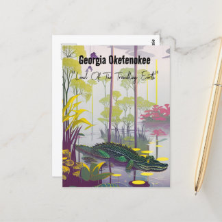 Carte Postale Géorgie Okefenokee Terre de la Terre Tremblement