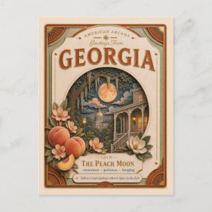 Carte Postale Géorgie Papier découpé vintage américain Arcana