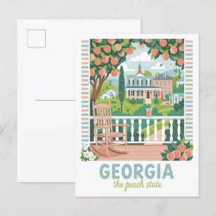 Carte Postale Géorgie Peach State USA Summer Travel