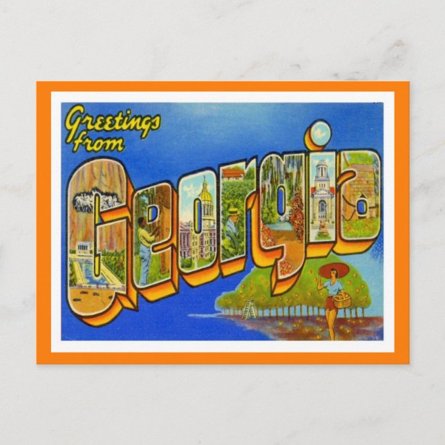 Carte Postale Géorgie Salutations des États-Unis (Devant)