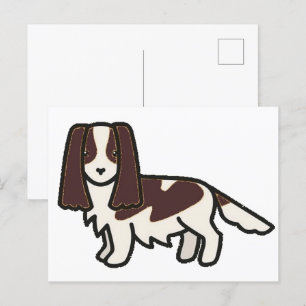 Carte Postale gerbe anglais spaniel foie et dessin animé blanc