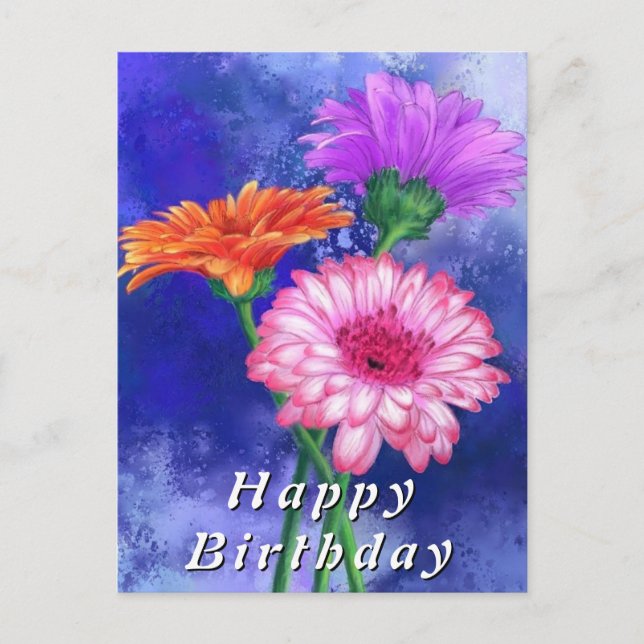 Carte Postale Gerbera Daisies Birthday Cards (Devant)