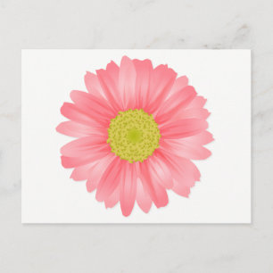 Carte Postale Gerbera Florale Fleur rose et jaune