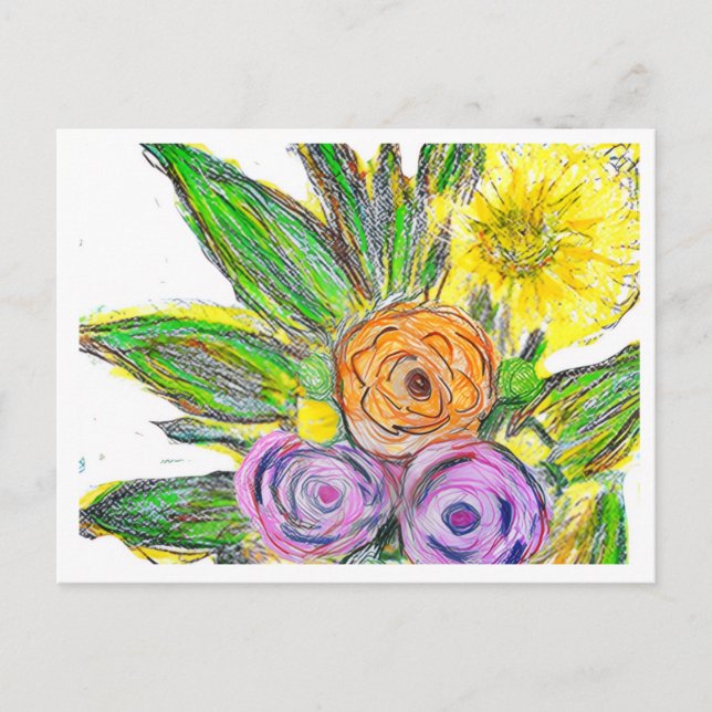 Carte Postale Gerbera marguerite (Devant)