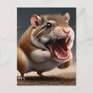 Carte Postale Gerbil en colère