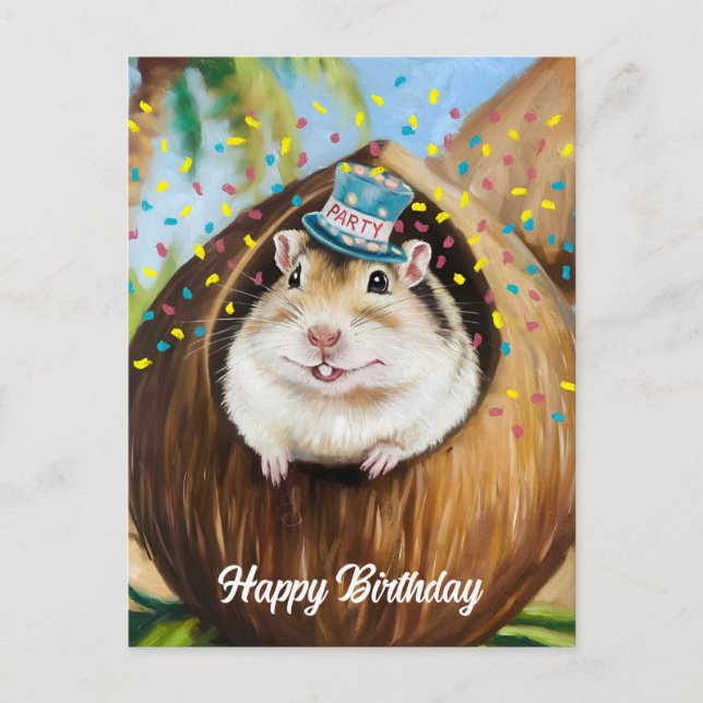 Carte Postale Gerbil mongol dans une maison de noix de coco (Devant)