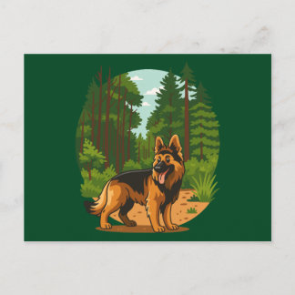 Carte Postale German Shepherd Forest Adventure Dog
