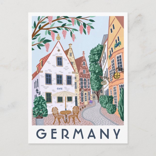 Carte Postale Germany Village Illustrated Travel Postcard  (Devant)