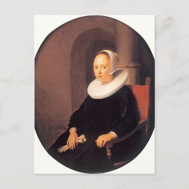 Carte Postale Gerrit Dou - Portrait d'une femme (Devant)