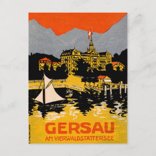 Carte Postale Gersau, lac de Lucerne, voilier, Suisse