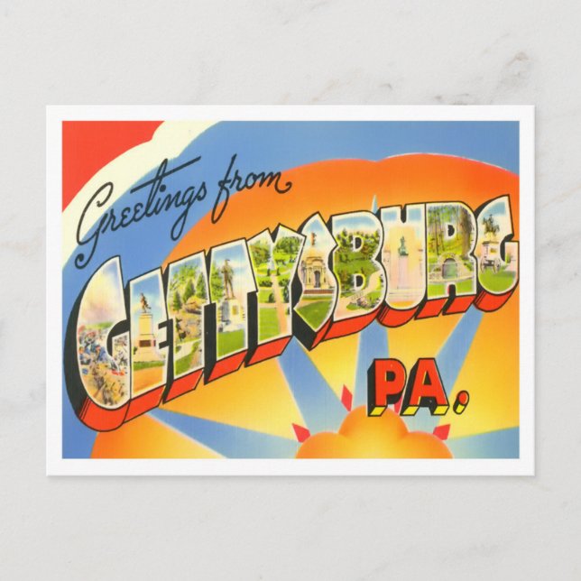 Carte Postale Gettysburg, Pennsylvanie Vintages (Devant)