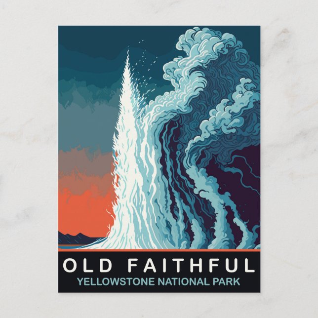 Carte Postale Geyser, Eruptiom de l'eau, Voyage (Devant)