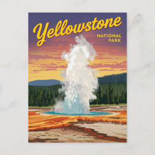 Carte Postale Geyser Old Faithful de Yellowstone