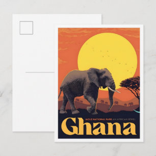 Carte Postale Ghana Afrique Voyage Vintage 