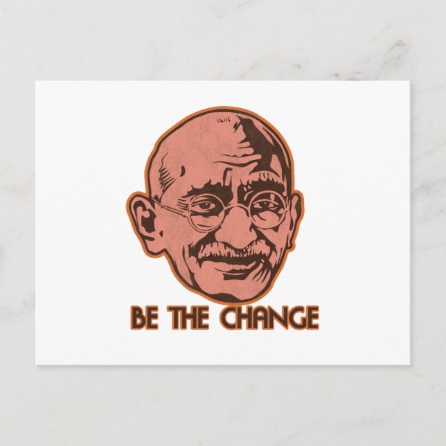 Carte Postale Ghandi Soit Le Changement (Devant)