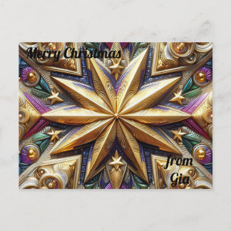 Carte Postale GIA ~ CHRISTMAS ~ 3D star pattern ~