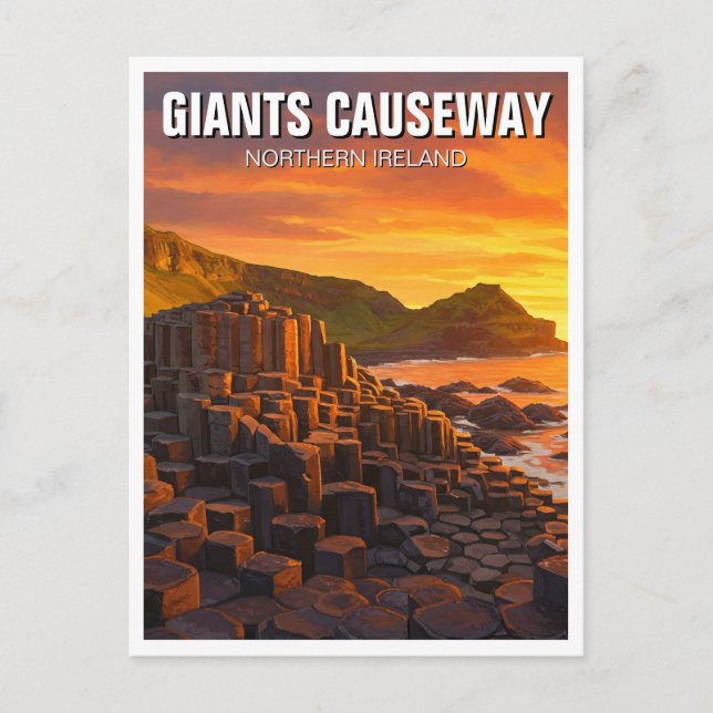 Carte Postale Giants Causeway Irlande du Nord Voyage Sunset (Devant)