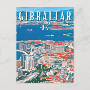 Carte Postale Gibraltar, ville des rochers et des falaises