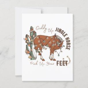 Carte Postale Giddy Up Jingle Horses Ramassez Vos Pieds Noël