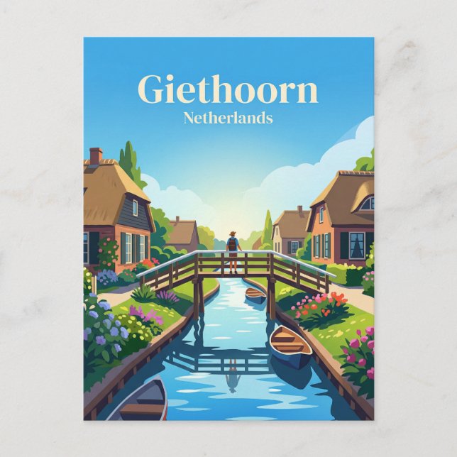 Carte Postale Giethoorn Pays-Bas (Devant)