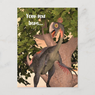 Carte Postale Gigantoraptor Dinosaure Aventure Art pour Enfants