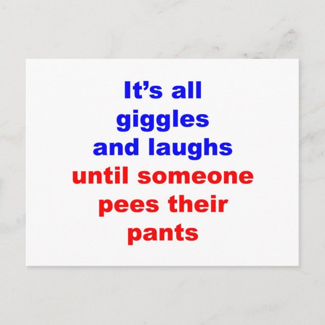 Carte Postale Giggles & Laughs Pantalon Pees (Devant)